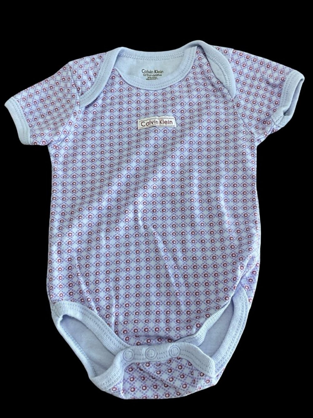 👣 10/$25 - Purple Pattern Onesie w/ Brand Logo